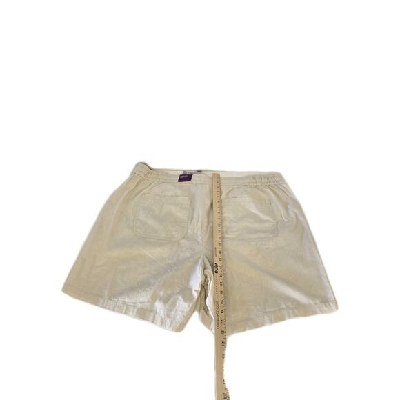 Lane Bryant Linen Shorts Chino Flat Front Pockets Stretch Khaki Sz 28 NWT - Picture 6 of 6